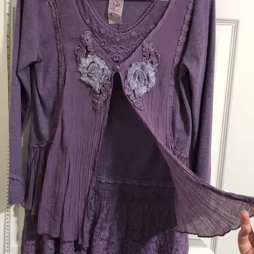 Oh You Pretty Angel! Adorable purple sweater/tunic style top by Pretty Angel Size M