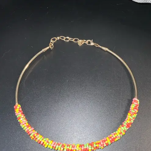 C Est 1946 Beaded Choker Style Necklace Multi