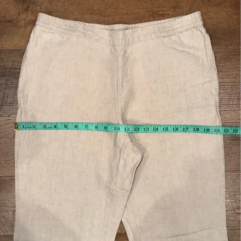 J. Jill Women’s 100% Linen Wide Leg Pants with Pockets in Cream