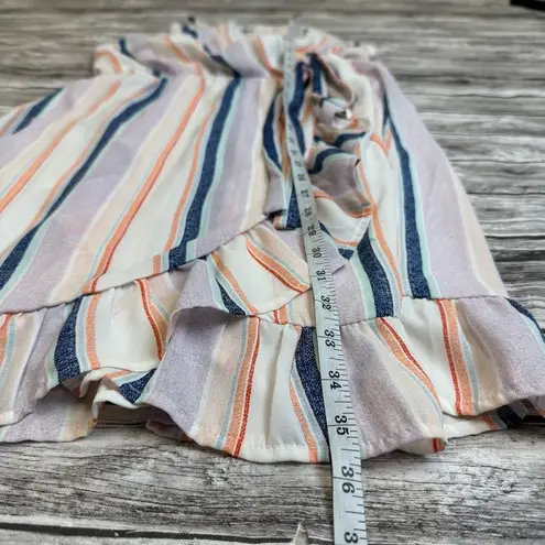 Harper Heritage Womens Faux Wrap Striped Dress M Med Medium Multicolor High Neck White