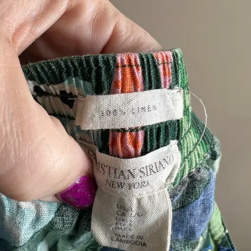 Christian Siriano Colorful Jungle Print Pants large Green