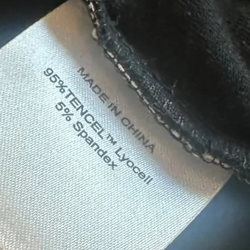 Quince Tencel Jersey Ruched Waist Dress Black Short Sleeve Stretch Medium NWT