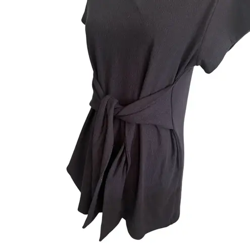 PEA IN THE POD Black Short Sleeve Maternity Tieable Top Size Medium