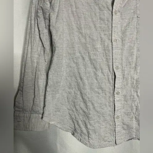Love Stitch Grey Button Up Cotton Shirt Small Gray