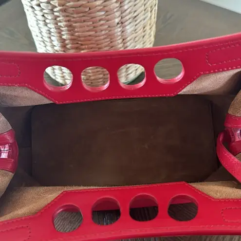 Alexander McQueen The Small Peak Leather Shoulder Bag, brand new Red,$3600