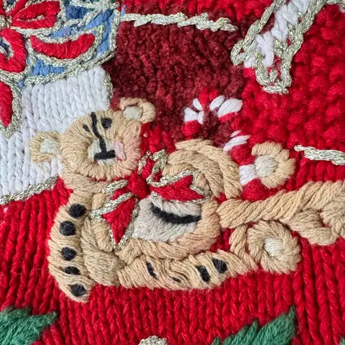 Tiara International Red Christmas Tree Sweater Womens Size S Ugly Sweater