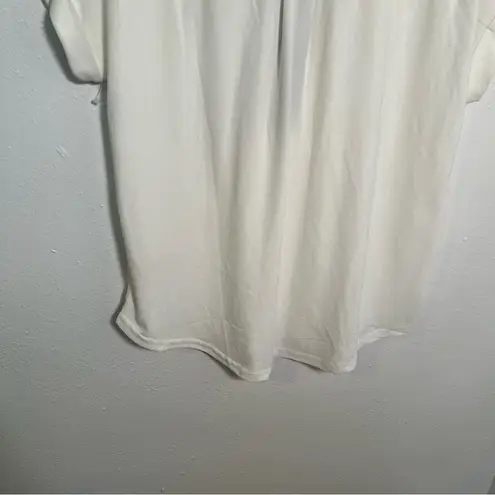 Sweet Wanderer Blouse White Black Mesh Half Zip S