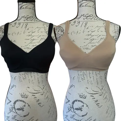 Carole Hochman Set Of 2 Seamless Wireless Stretch Bras Medium NWOT Black - Image 2