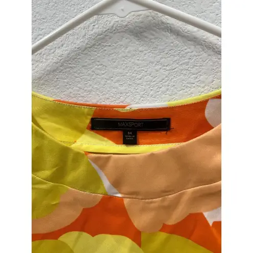 BCBG Max Sport Medium Mod Sunshine Floral Print Sheath Dress Orange