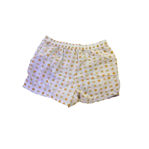 Anthropologie Agathe Mary Sunburst Matching XL Tank Shorts Boho Coastal Lounge White