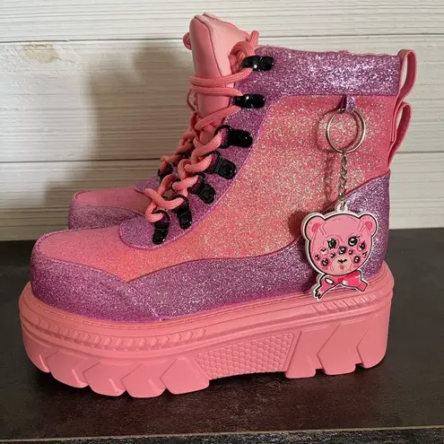 Pink combat platform boots Addy The Baddy Bear Combat Boots new with box size 5