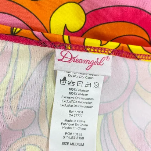 Dreamgirl  Pink Orange Halloween Hippie 60’s Costume Mini Dress