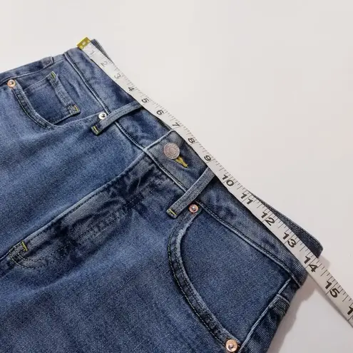 EXPRESS  High Waisted Front Slit Maxi Denim Skirt