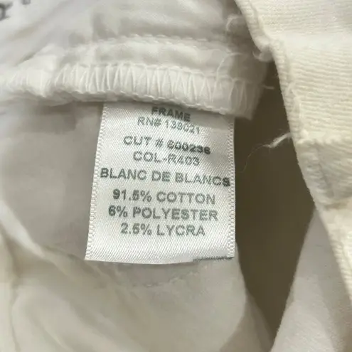 Frame Denim Womens 27 White Le Skinny De Jeanne Distressed Skinny Jeans