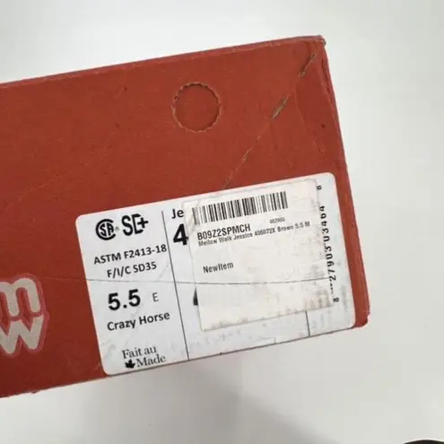 Mellow Walk Jessica Womens High Top Leather Work Safety Shoes Brown Size 5.5