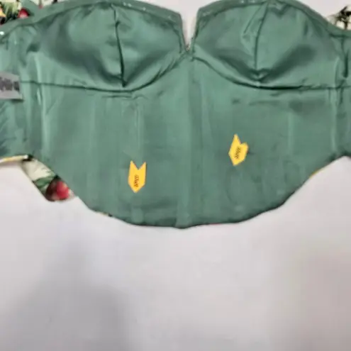 LPA Rae Corset Top in Green Rosa Floral XXS