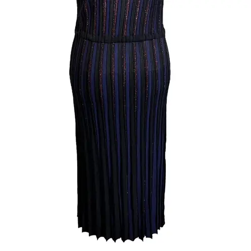 Marine layer Penny Pleated Midi Dress in Black Rainbow Lurex Women’s Size Medium