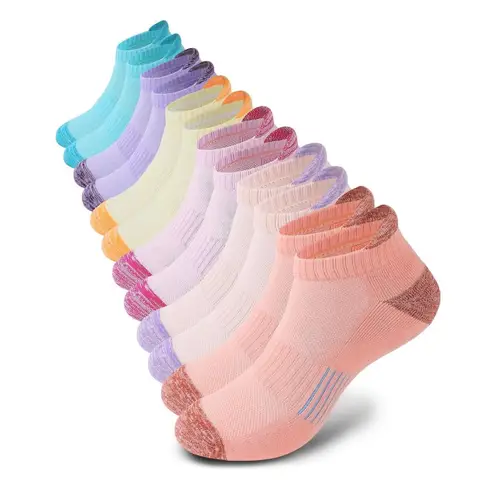 K•NIVE Women's Cushioned Ankle Socks Athletic Running Seamless Low Cut Socks Mul Pink - Image 1