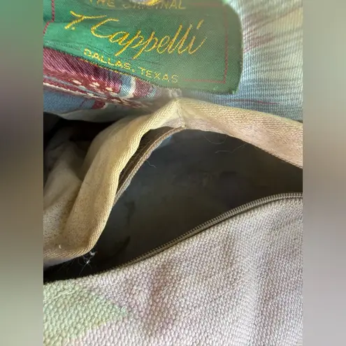 Vintage T. Cappelli Dallas, Texas Aztec Carpet Bag Satchel Blue