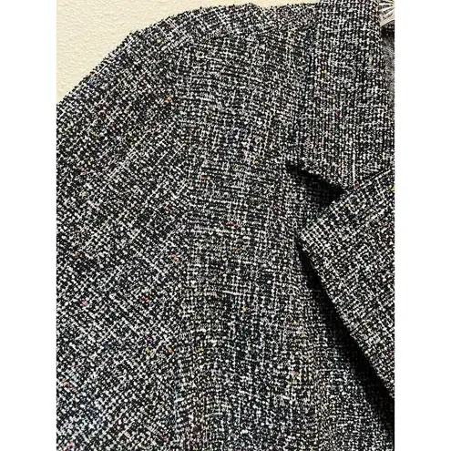 Lior Black White Tweed Peplum Jacket – Size Large