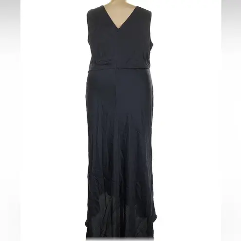 BHLDN Anthropologie Espen Satin Navy Maxi Formal Gown Dress Plus Size 26W