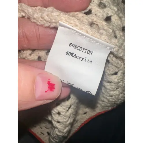 Petal + Pup Women's Crochet Knit Button Down Shirt Top, Collared, Casual Tan Size M