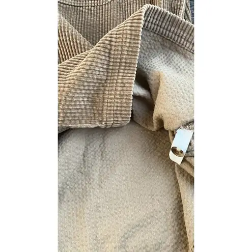 VTG LL Bean Thick Wide Wale Corduroy Chore Shirt Jacket Sz Reg M Khaki Retro 90s Tan Size M