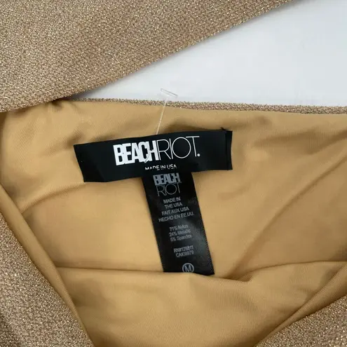 Beach Riot Swimsuit Size Medium Celine One Shoulder Cutout One Piece Gold NWOT