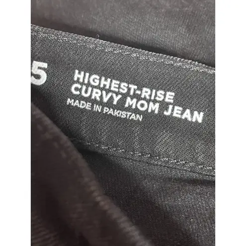 Arizona Jeans Arizona High Rise Mom Jean Distresed Women's size 5 Black Denim Jeans Bag7