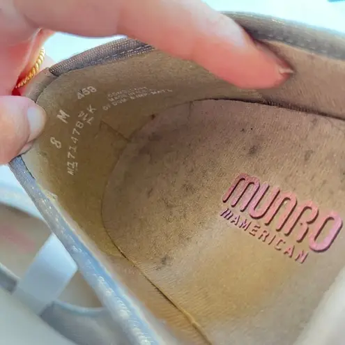 Munro AMERICAN 228284 Gray / Gold Fabric Mary Jane Flats Women's Size 8M Shoes