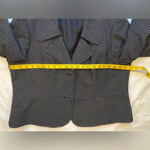 Ellen Tracy black and white polka dot jacket, cuff sleeves, vintage,size 16