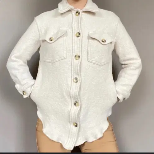Aritzia  Wilfred Free Women's Wool Button Up Jacket Cream Size XS‎ - Image 1