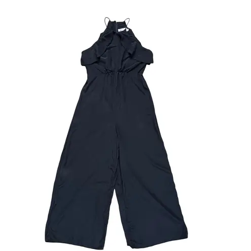 Zimmermann Zimmerman Black Sleeveless Ruffle-Frill Wide Leg Jumpsuit 100% Silk Size 1 (6)