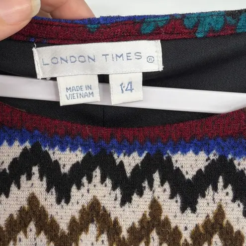 London Times Drop Waist Dress 14 Indie Folk Dark Academia 90s Pleated Heritage - Image 8