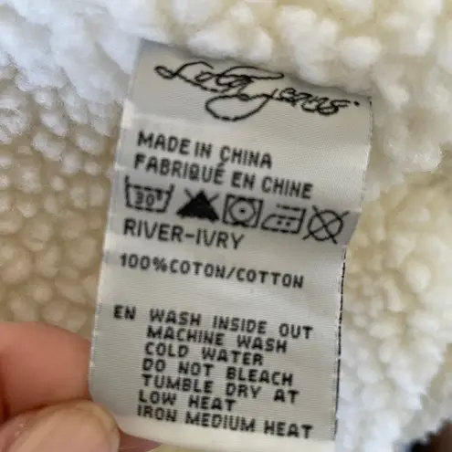 Lola Jeans Sherpa Lined Denim Jacket Medium – Off White Cozy Western Boho NWT