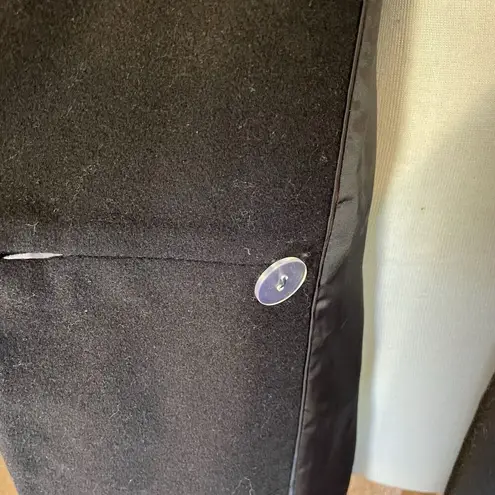 Garnet Hill Women’s Coat Size 12 Wool Blend Double Breasted Black Pockets Lined