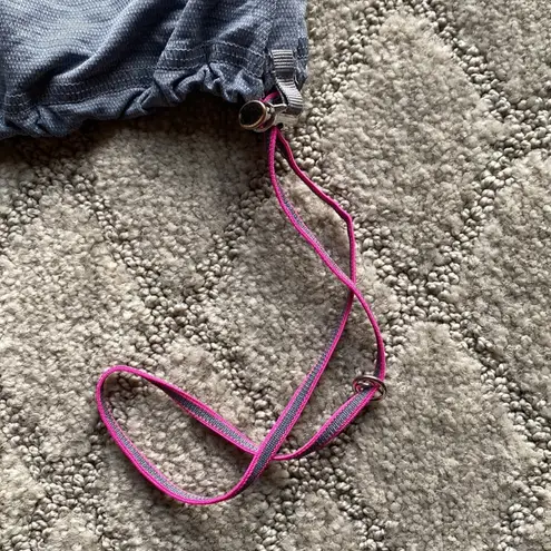 Lululemon  pink grey shelf bra draw string hem size 8 athletic workout exercise