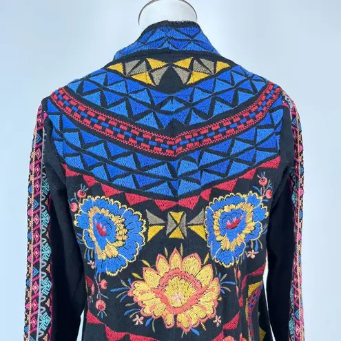 Johnny Was $598 NWOT Embroidered Floral Cardigan Multicolor Sweater Sz S
