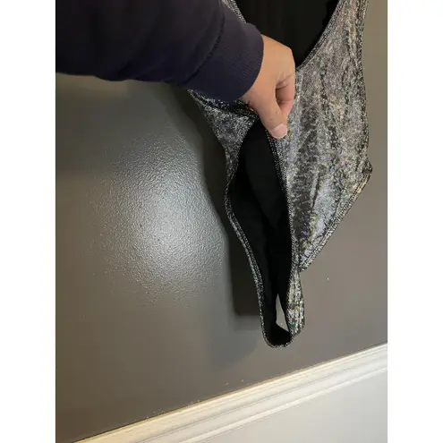 Dippin Daisy's Swimsuit Womens X Large Silver Holographic One Piece High Cut Size XL