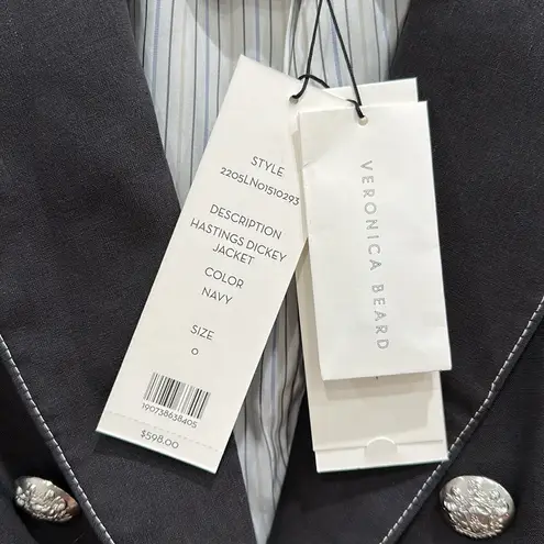 Veronica Beard NWT Hastings Dickey Short Sleeve Jacket Navy size 0