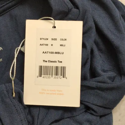 ANDIE NWT The Classic Tee Blue Sustainable Made In USA Crew Neck Casual M