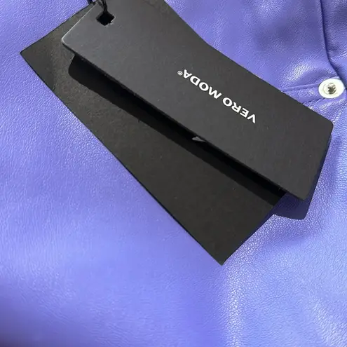 VERO MODA NWT Paulina High Waist Faux Leather Pants in Very Peri