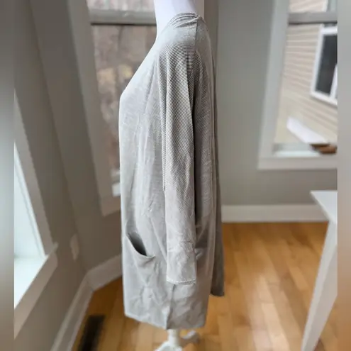 DONNI Sandwash Tan and White Stripe Cardigan Robe Size Large Tall NWT