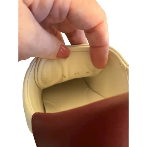 Salvatore Ferragamo NIB Brandy Leather Sneakers in White/Red Size 9.5