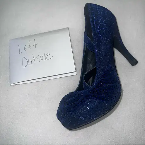 BKE Sole Stilletos Blue Metallic Animal Print 8.5 Women’s