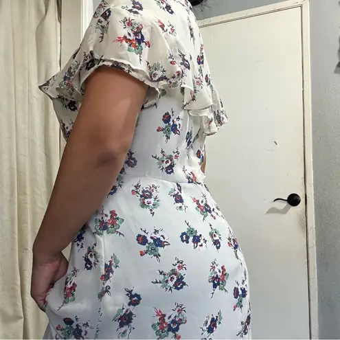 Sweet Salt Women Floral Homestead Classic Vintage Cream Lined Midi Dress Size 12 Green