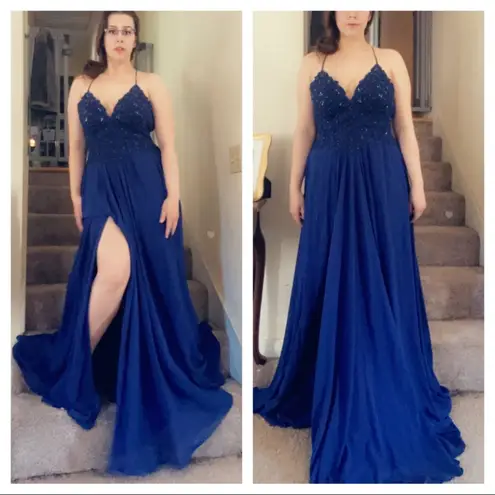 Faviana blue fairy corset dress formal