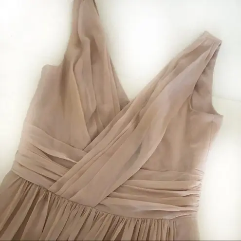 DESSY COLLECTION Vivian Diamond Gown Luxe Chiffon V Neck Size 10