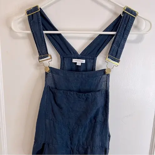 We Wore What  linen navy overalls