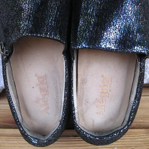 Alegria Hayli Heeled Metallic Bootie Clog